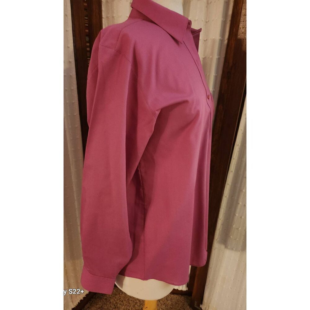 U5 Foxcroft dark pink classic button-up casual/dress shirt women's sz 8 - Picture 4 of 11